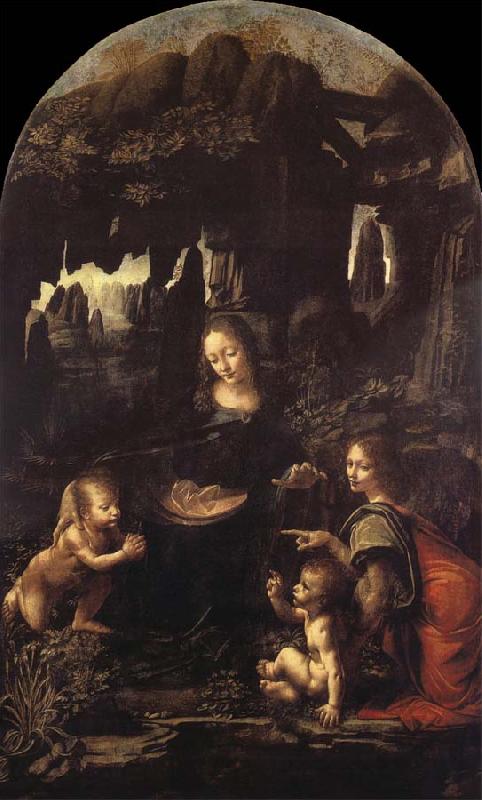 LEONARDO da Vinci Madonna in the rock grotto oil painting picture